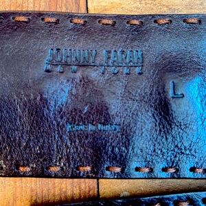 Johnny Farrah hand stitched brown leather belt.